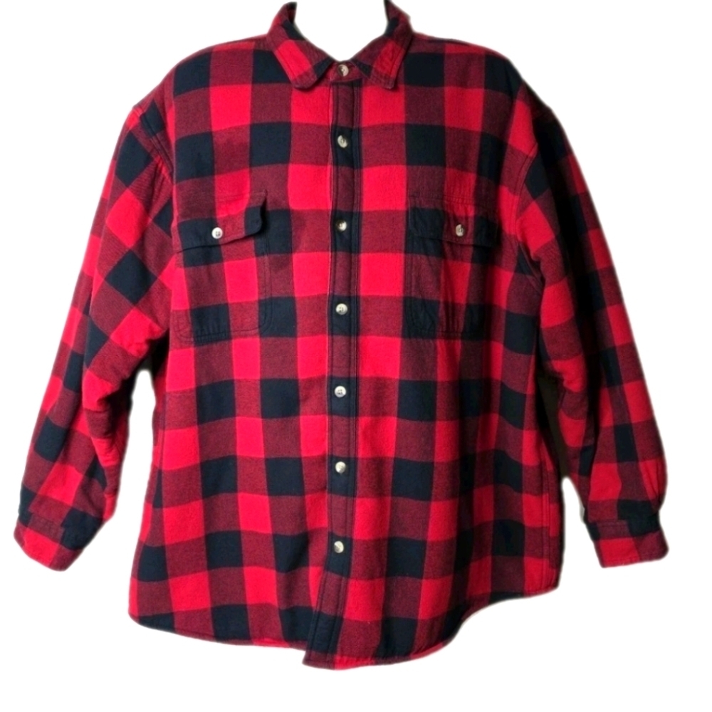 Red Head Men's 2XL Sherpa Fleece Lined Plaid Flannel Thick Heavy Jacket